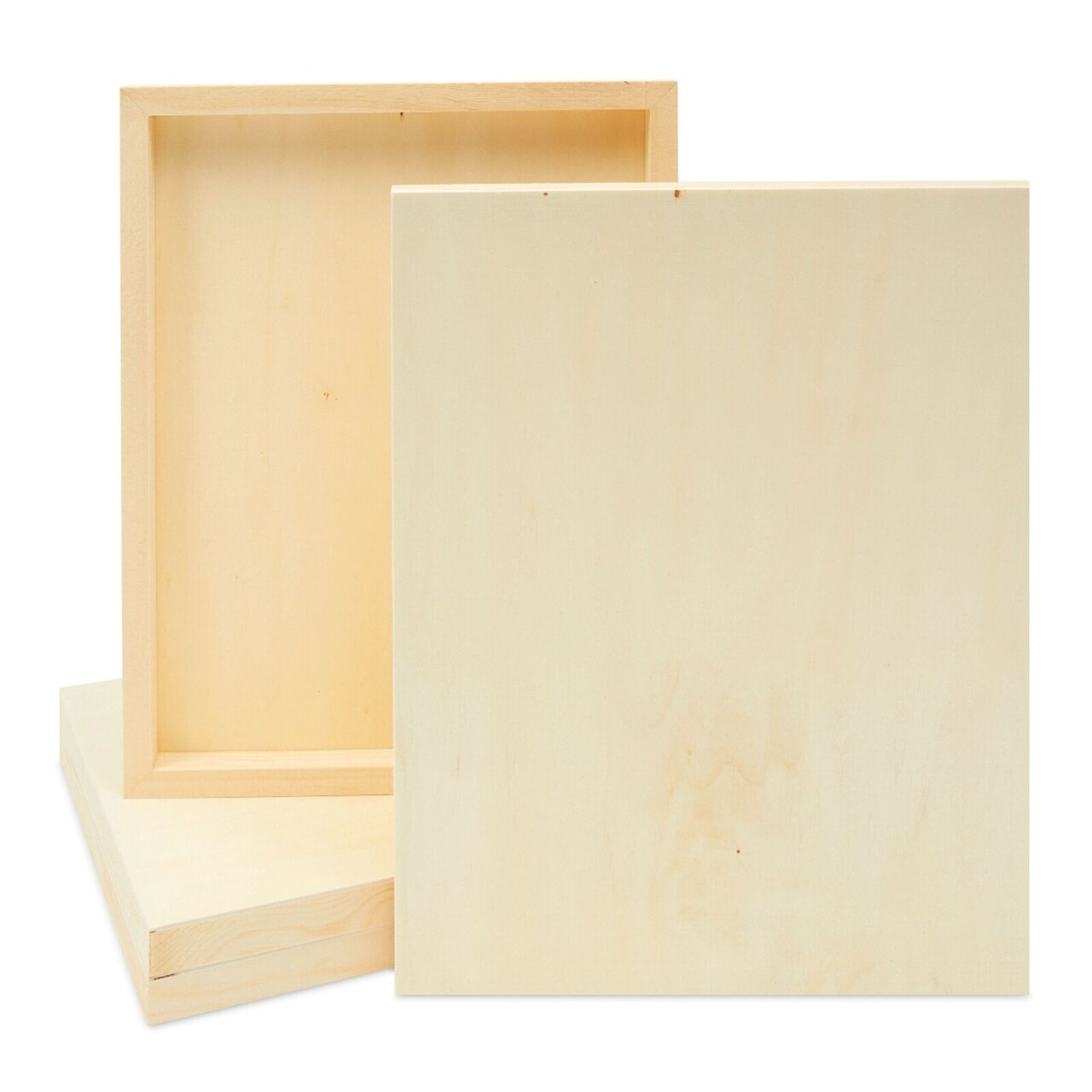 4x Unfinished Wooden Art Canvas Boards Panels for Painting